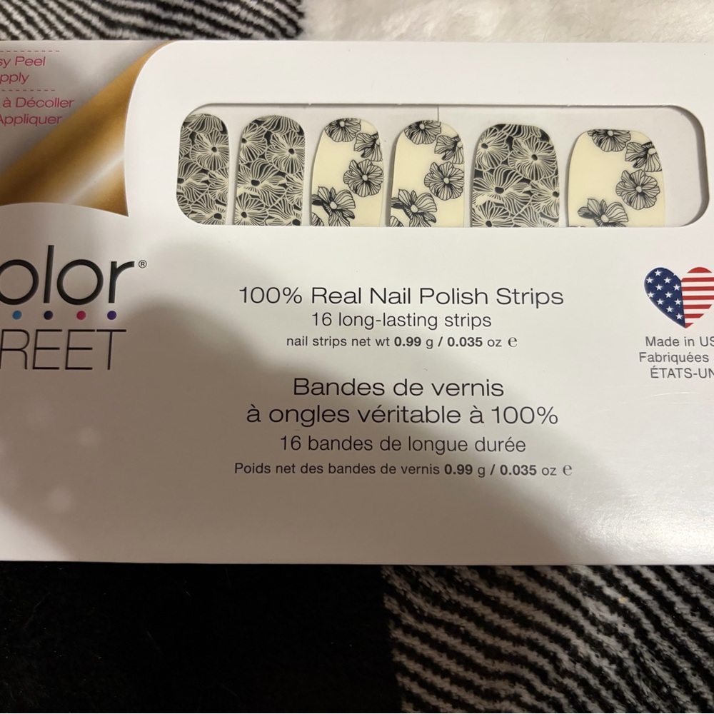 Color Street Black and White Floral FLOWER POWER Nail Strips
